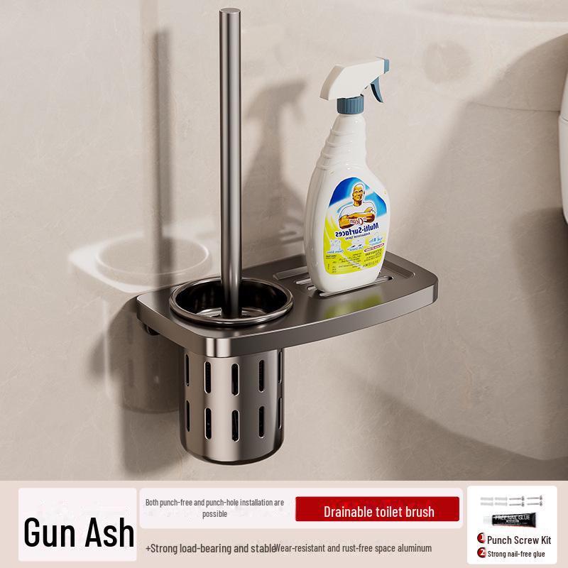 Punch-Free Bathroom Towel Rack and Shelf Kit