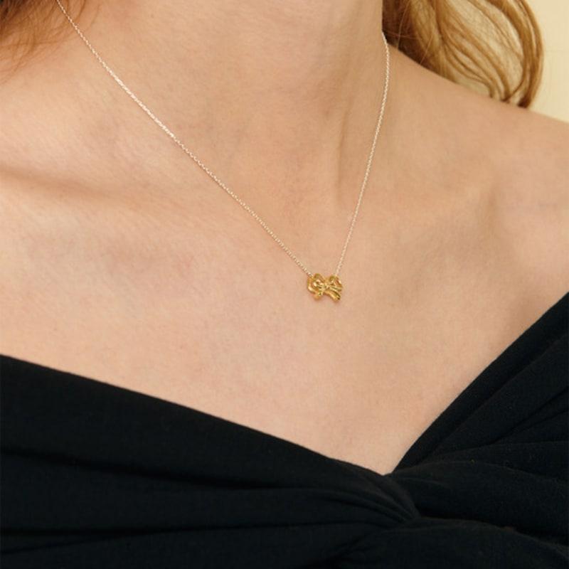 Murmur [925silver]Adorable Combi Ribbon Necklace