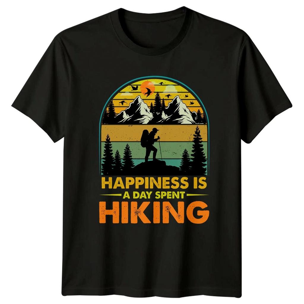 Happiness Is A Day Spent T-Shirt Trekking Hiking Birthday Gift For Him And Her