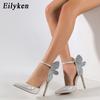 Fashion Eilyken Bow High Heels Women Pointed Toe Shallow Mouth Stiletto Hollow Sexy Strap Sandals Women Fashion Sandals