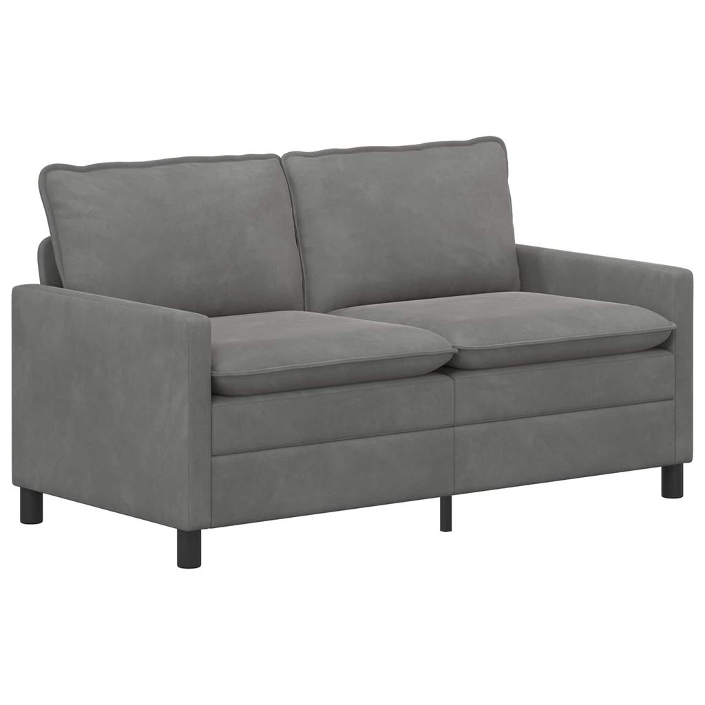 Sofa Set 2 Pcs Dark Grey Velvet