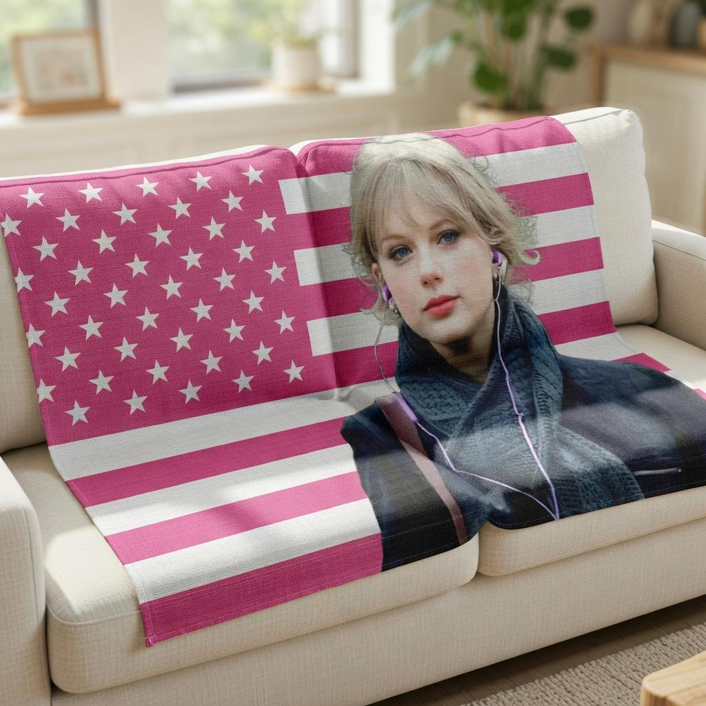 Celebrity Fan Tapestry Aesthetic Pop Music Lover Decor Pink Usa Flag Blonde Girl Photo Wall Hanging Bedroom Dorm Gift For Girls