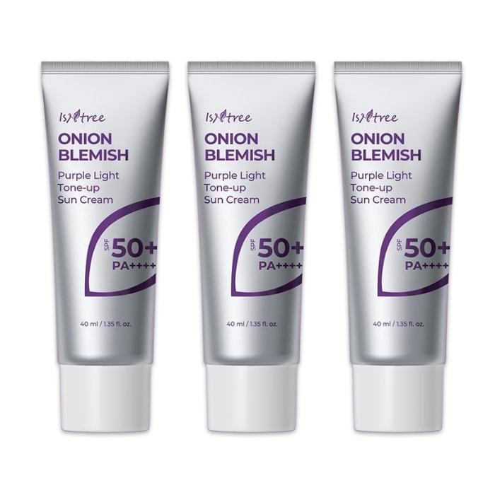 ISNTREE Onion Blemish Purple Light Tone-up Sun Cream SPF50+ PA++++ 40ml (3 Options) - DAISO
