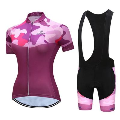 Summer Short Riding Bicycle Cycling Clothing Set Printing Women Sport Jerseys Suits Black Bib Pants Bicycle Clothes