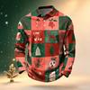 Men's Long Sleeve Golf Shirt Christmas Print Quick-Dry Mesh Casual Activewear Top