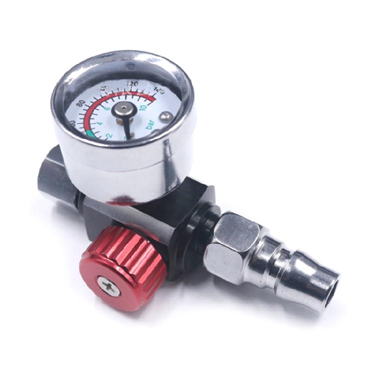 Practical 1/4” Spray Guns Air Pressure Regulator Gauge for Air Spray Guns Tools