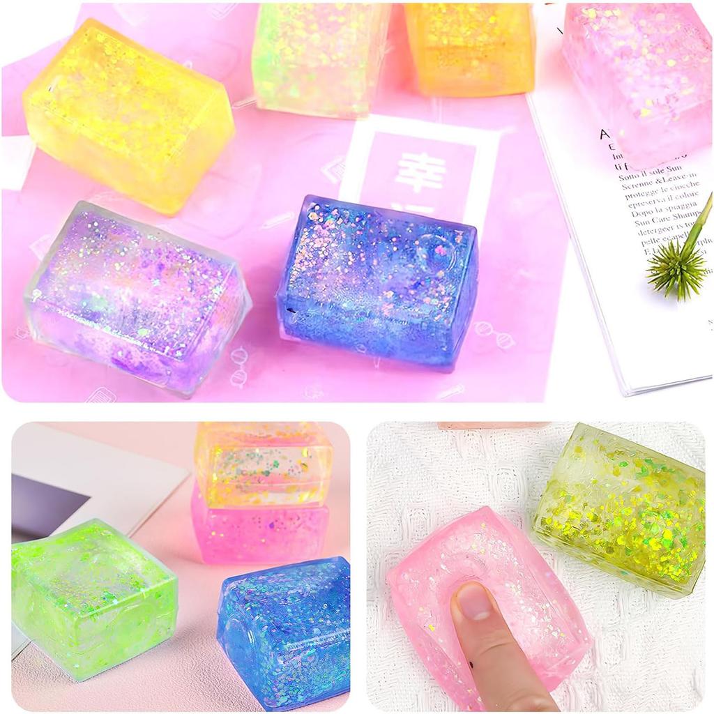 Brinquedos Squishy 3D Transparentes, Brinquedos Sensoriais Fidget de Crescimento Lento, Bolas Anti-Stress Não Tóxicas para Crianças e Adultos