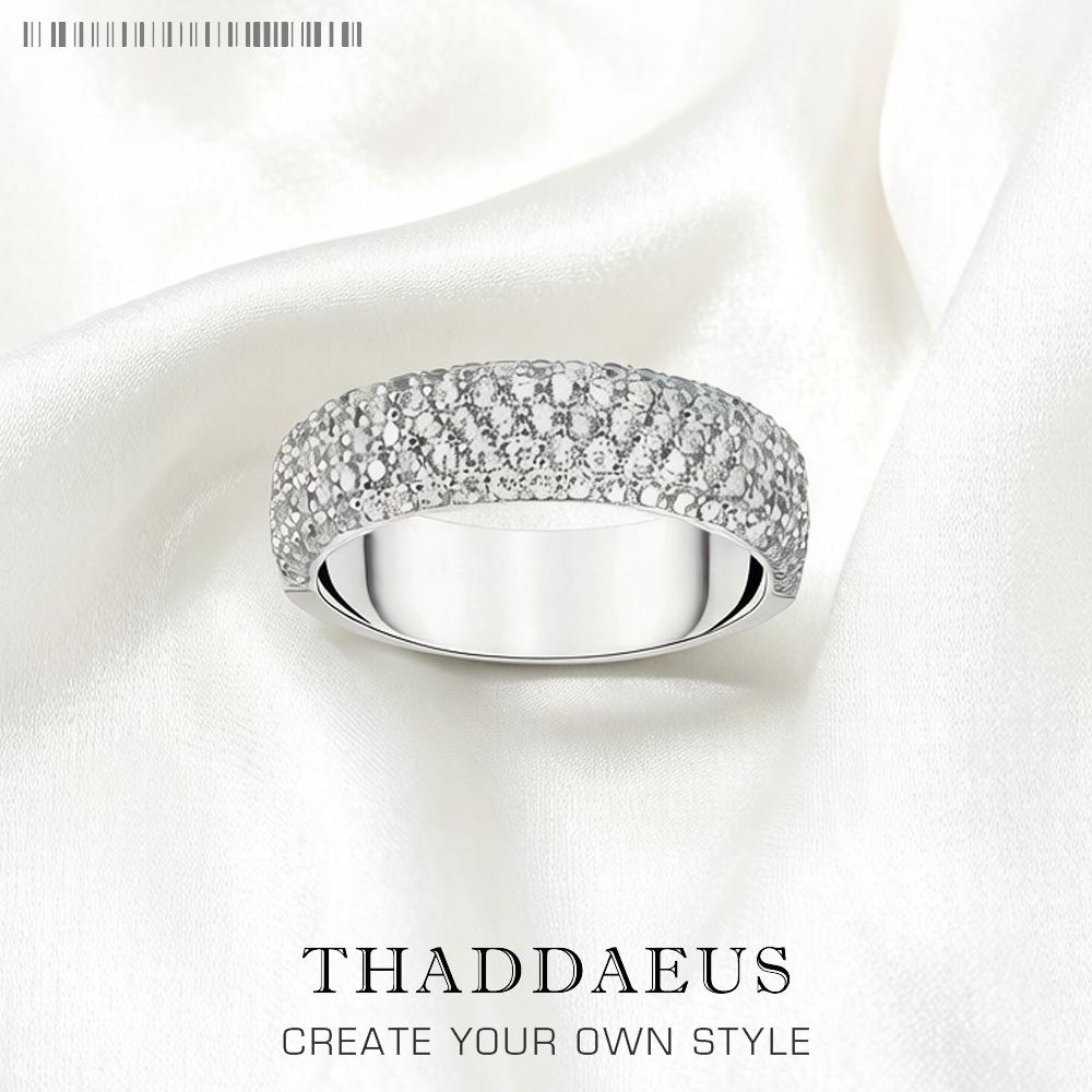 Band Ring with White Zircon Europe Trendy Fine Jewelry For Women Gift In 925 Sterling Silver