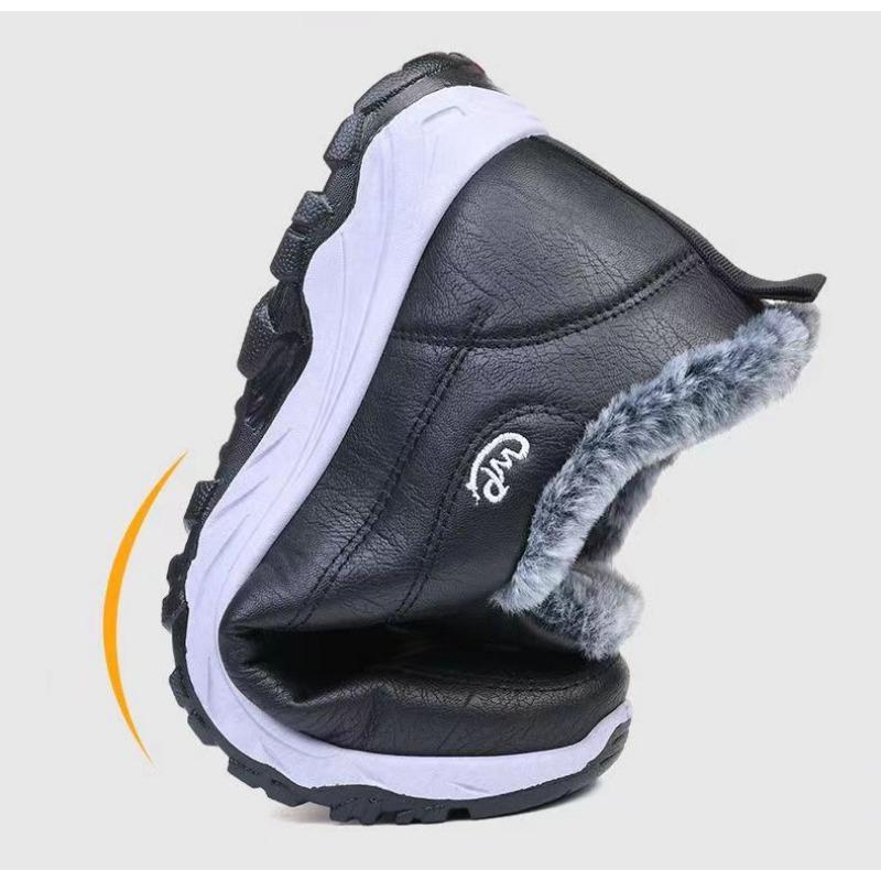 Men's Short Cotton Boots with Thickened Velvet and Waterproof Large Cotton, Casual Shoes for Men