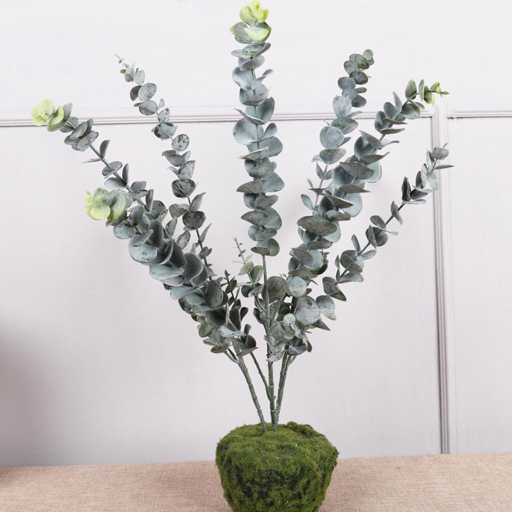 Eucalyptus Stems Decor Artificial Eucalyptus Leaves 3 Branches Real Touch Faux Greenery Plant for