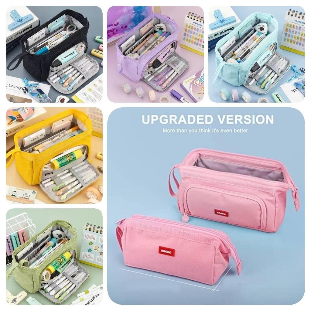 2024 Large Capacity Canvas Pencil Case For Students With Multiple Colors And Compartments