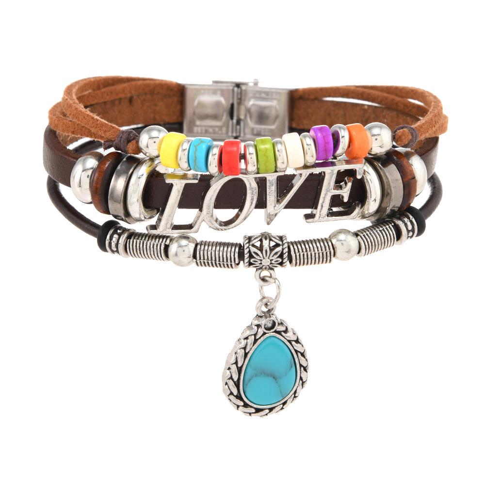 Vintage Viking Style Mens Genuine Leather Bracelet Handmade Craft