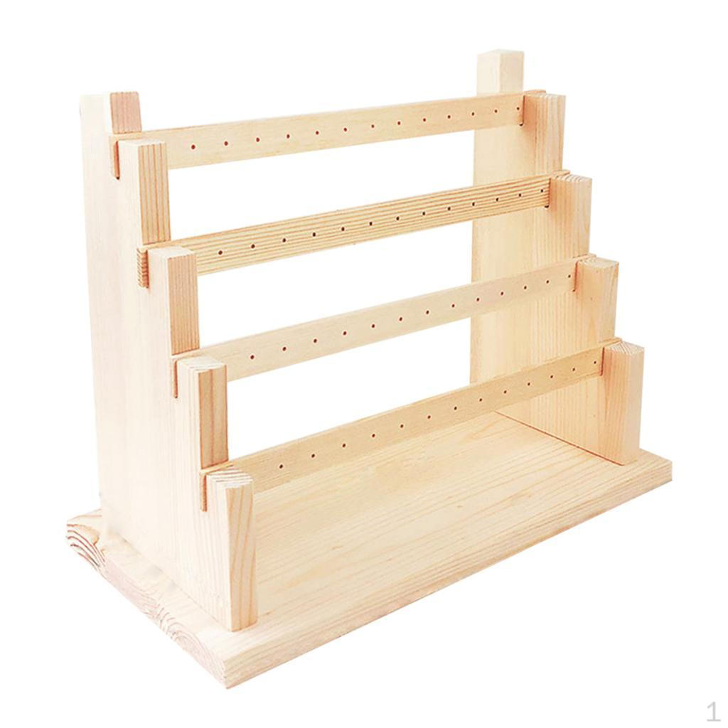 

Деревянная стойка для украшений, подставка-держатель для серег-подвесок, для хранения и демонстрации ювелирных изделий 4 Tier