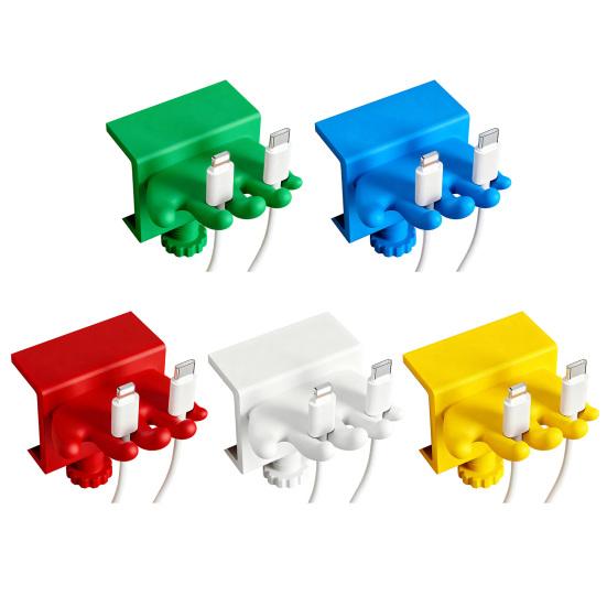 Data Cable Storage Clip Cord Organizer Holder with Adjustable Desk Clamp Cable Management Wire Holder for Home Office Desk Use