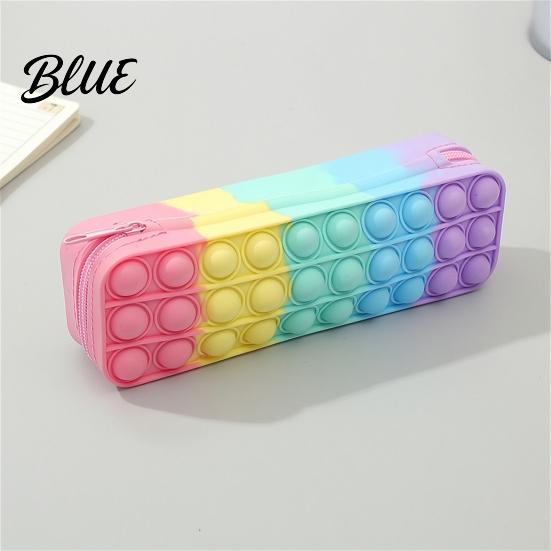 Pen Holder Silicone Tie-Dye Pencil Case Squeezable Soft Stationery Organizer for Kids Teens