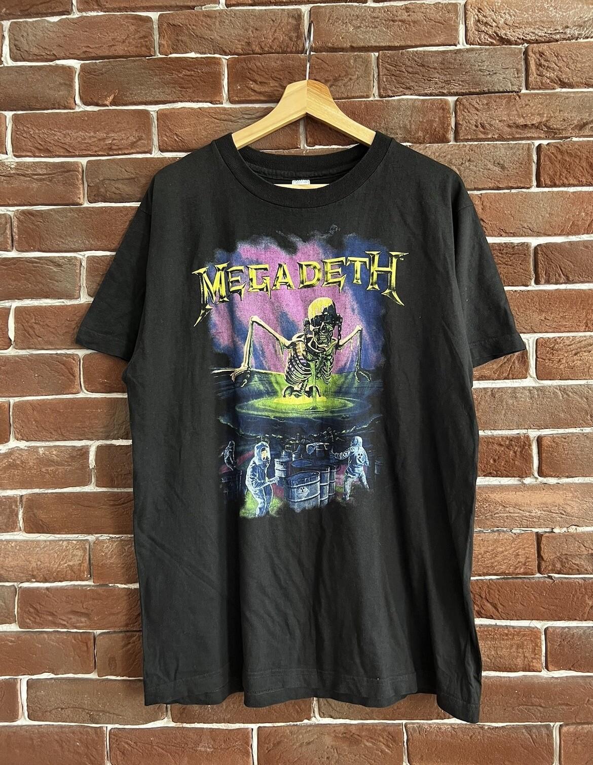 Vintage 1989 Megadeth Contaminated Tour Metal Band xl black Unisex T-Shirt XXL