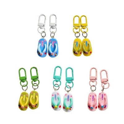 Small Flip Flop Keychain Stylish Bag Accessory for Keys and Bags Crafted with Resin Texture Fashionable Key Accessories