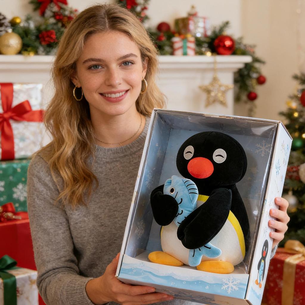 Plüschpinguin 30 cm Weiches Kuscheltier Kissen Niedliche Stofftiere Pinguinpuppe für Komfort Begleiter Jungen Mädchen