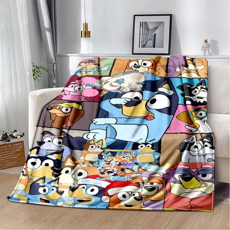 3D Print B-Blueys Family Cartoon Dog Blanket,Soft Throw Blanket for Home Bedroom Bed Sofa Travel Cover Kid Gift