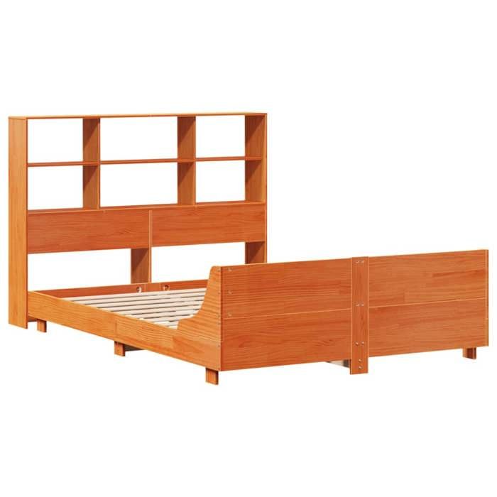 VidaXL Cadre de lit sans matelas cire marron 160x200cm bois pin massif 3323685