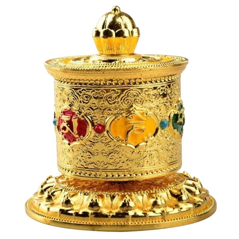 Tibetan Prayer Wheel Table Prayer Wheel Buddhas Scriptures Prayer Wheel for Praying Blessing Meditations Healings Yogas