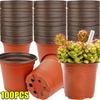 100/20PCS Plant Nursery Pots Plastic Seedling Container Garden Small Planter Flower Plants Seed Starting Pot with Drainage Holes