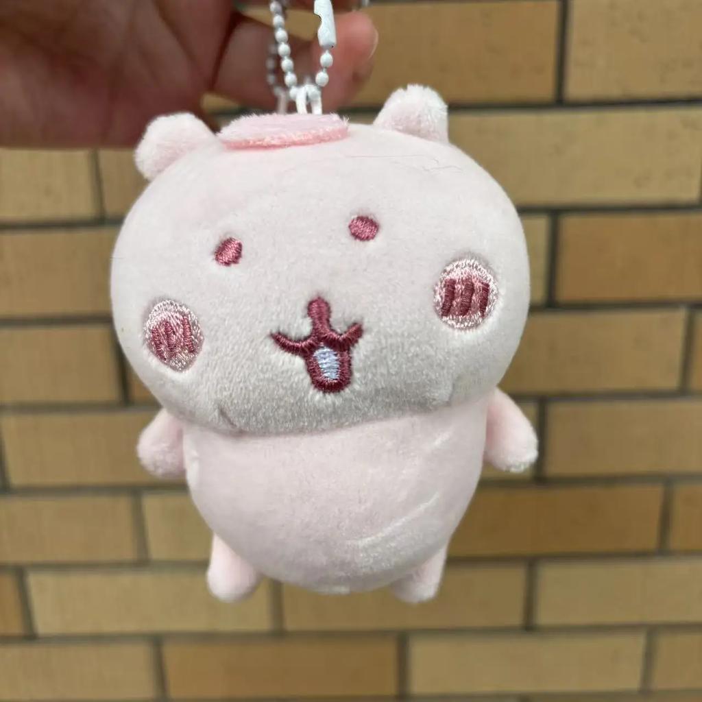 Japanese Nagano No Kuma Joke Bear Pink Pug Cotton Doll Anime Plush Toy Keychain Bag Pendant  Cute Doll Girls Kawaii Gift