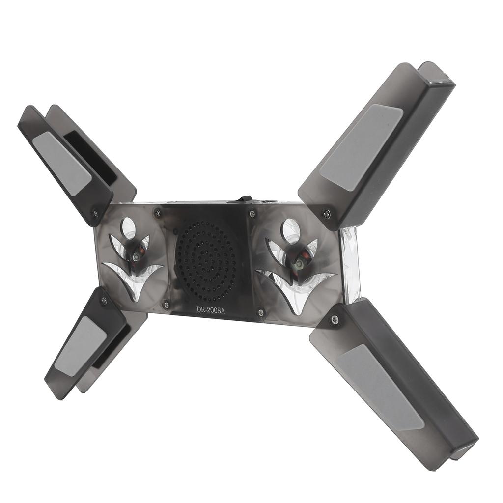 Laptop Cooling Pad 2 Transparent Fan Foldable LED Blue Light with Speaker Stand DR‑2008A