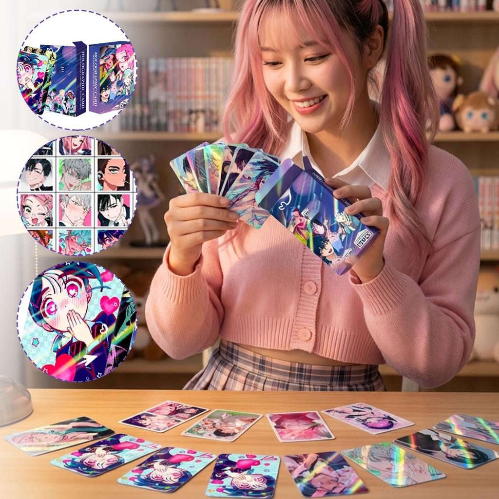 Double-sided 60-slot LOMO Cards + 64 Stickers, Anime Merchandise, Photo Cards, Collectible Cards.