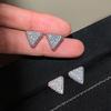 Chic Zircon Triangle Stud Earrings & Necklace Set: Trendy Light Luxury Clavicle Chain Jewelry