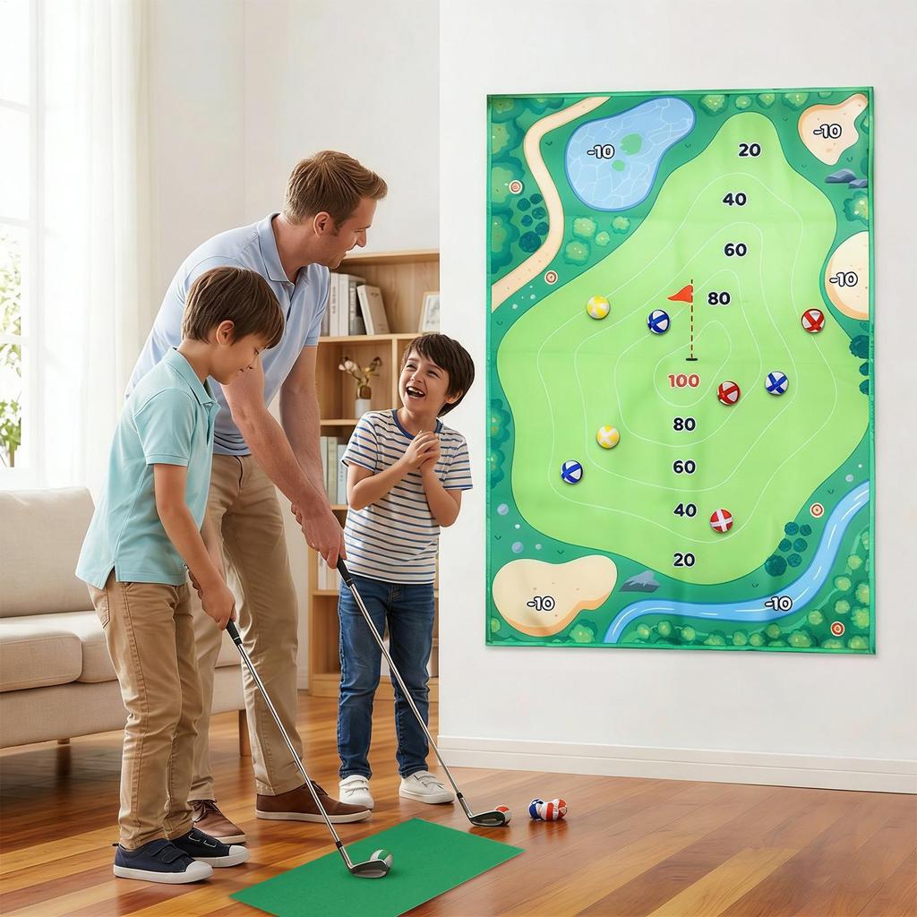 Gra w Chipping Golfowy Zewnętrzna Przenośna Składana Wewnętrzna Lepka Mata Treningowa Mata do Treningu Golfa Zabawka Sportowa do Ogrodu Podwórka Tarasu