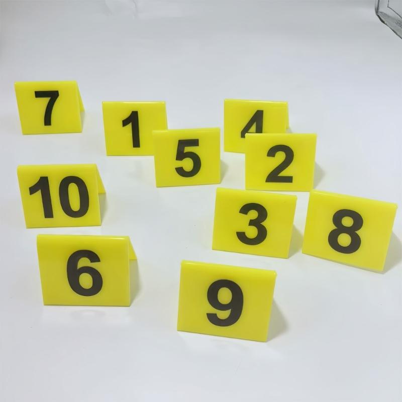 10Pieces Professional Crime Scene Markers Reusable Bright Yellow Labels Perfect for Training Simulations and Halloween Decors