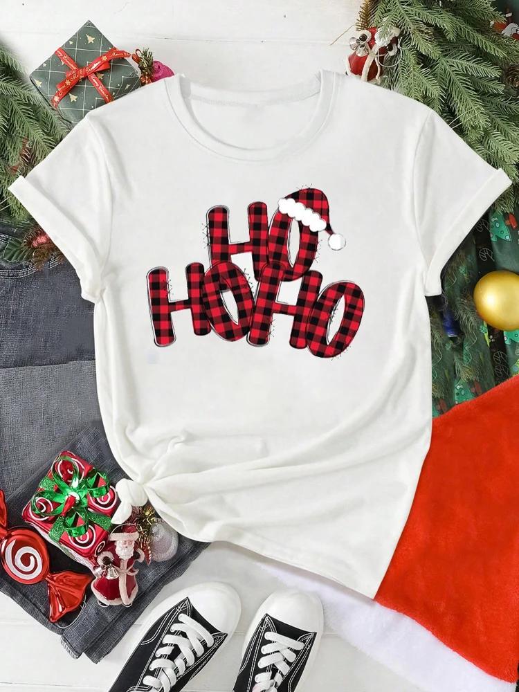 Tricou de Crăciun pentru femei cu imprimeu Moș Crăciun, Cadouri de Crăciun, Top de desene animate, Tricou, Modă Harajuku, Tricou de Anul Nou