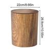 Imitation Wood Grain Trash Can Swing-Top Wastebasket Retro Small Garbage Dustbin for Household Bedroom Office Bathroom Kitchen