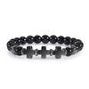 Prayer Men Women Bracelet Hematite Cross Rosary Natural Stone Beads Jesus Onyx Meditation Bracelets Bangles Jewelry Gift Pulsera