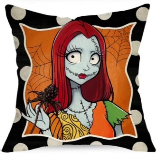 Halloween Decoration: Cursed Witch Linen Pillowcase, Living Room Sofa Lumbar Pillow Cushion