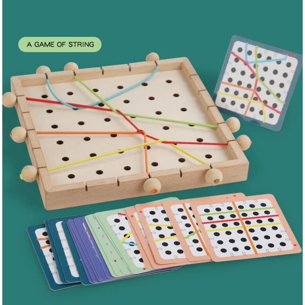 Giochi Pensanti Montessori per Bambini Giocattoli da Infilare Puzzle Logici con Corda Abbinamento Giochi Intellettuali Creativi Giocattoli Educativi per la Prima Infanzia