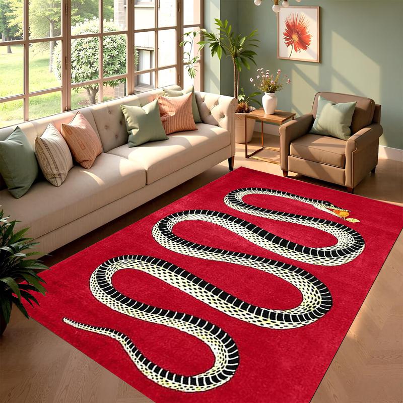 

Art Deco Snake Print Non-Slip Area Rug Washable Absorbent Living Room Rug for Home Bedroom Kitchen Bathroom Decor 40X60CM