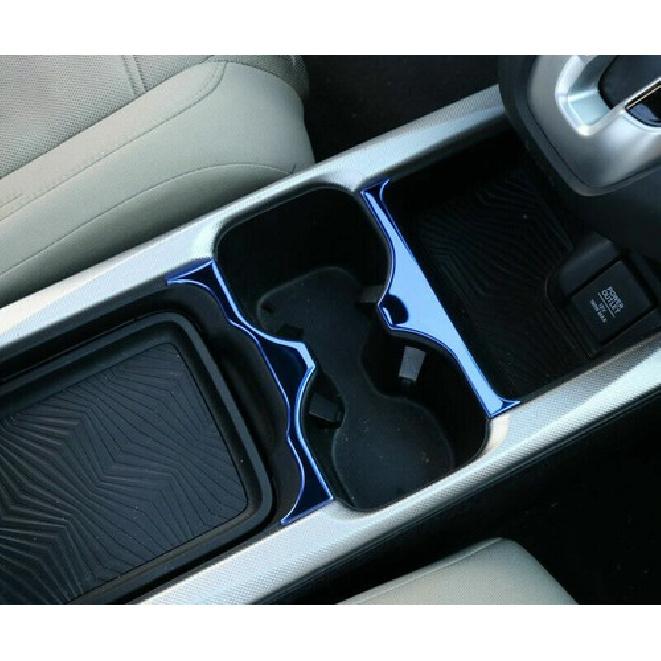 For Honda CRV CR-V 2017-22 Blue Titanium Gear Water Cup Holder Frame Cover Trim