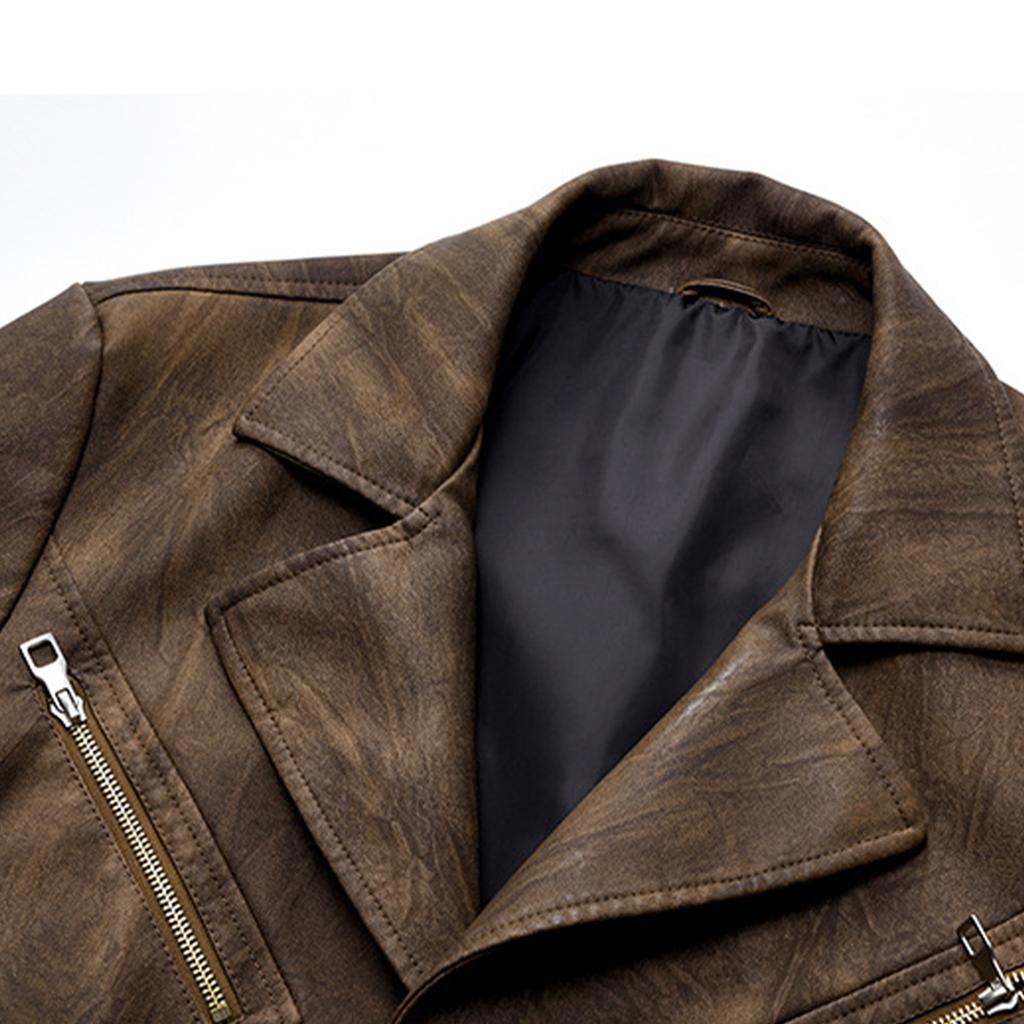 Men's Large Lapel Casual Suit Slim Fit Jacket Men's PU Leather Jacket Suit