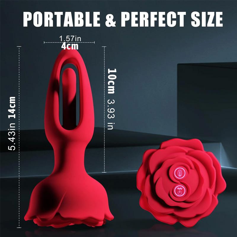 3 In 1 Rose Atrium Plug Vibrator with Vibration and Slap Modes Male Female Sex Machine Remote Control Atrium Masturbator Adult Toys