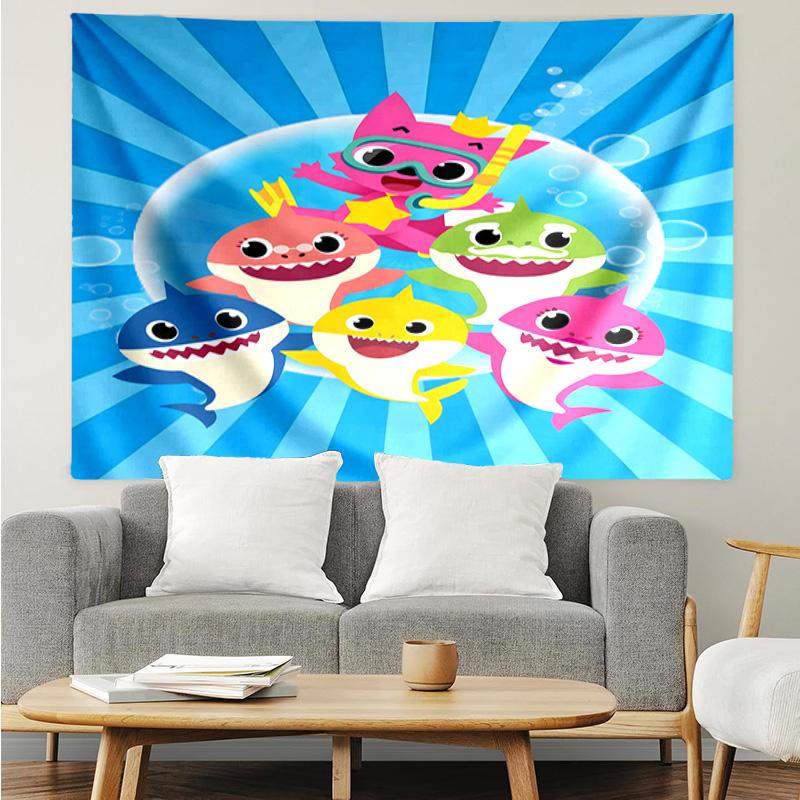 Cartoon Shark Dance Party Tapestry Hanging for Bedroom,Livingroom, Playroom,Decor Art Room Wall Tapestry Holiday and Birthday Gifts