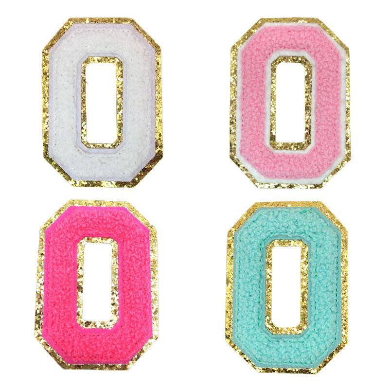 4Pcs Chenille Letters Patches Embroidery Iron On Letters Patch Appliques For Clothing Sticker Diy Accessories Large Size: 8.2Cm