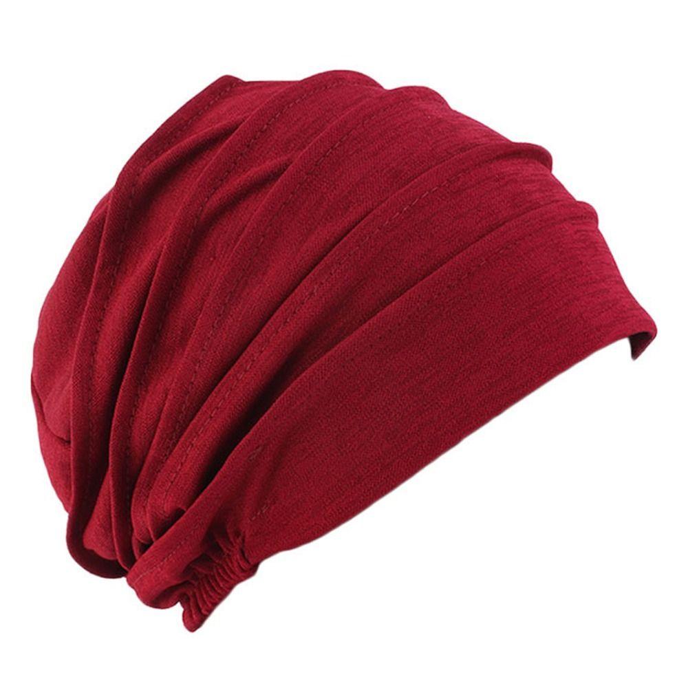 8 Colors Femme Wrap Head Head Wraps Chemo Cap Slouch Beanies Women Cotton Hat Solid Color Bonnet