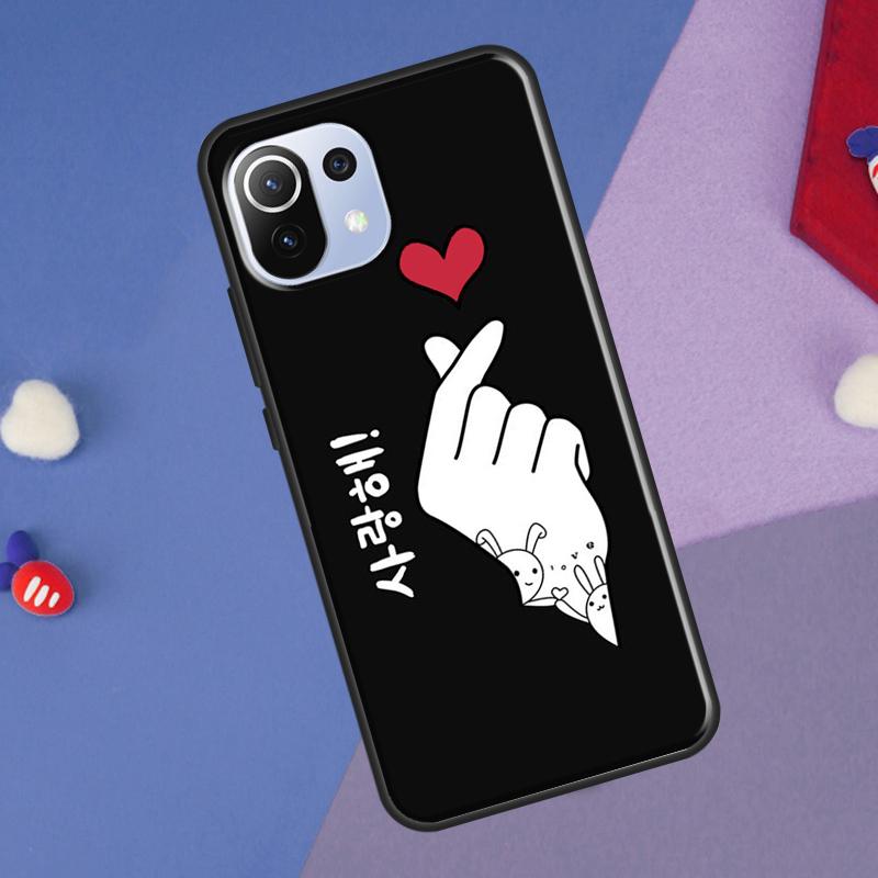 Kpop Finger Heart Cover For Xiaomi 14 13 Ultra 11T 12T 13T 14T Pro POCO X7 Pro X3 X5 F3 F5 F6 M6 X6 Pro Case