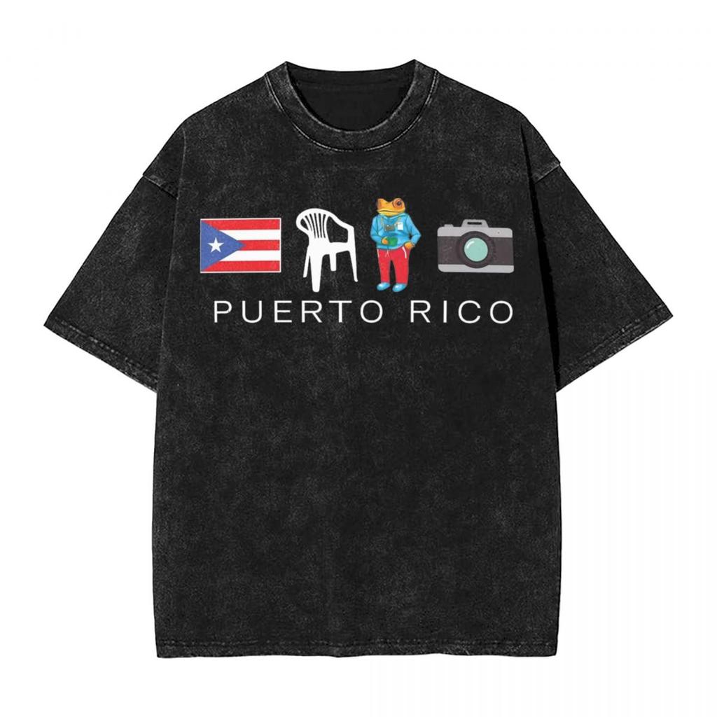 Washed T Shirts DTMF Debi Tirar Mas Fotos T-Shirts Street Bad Bunny Album Short Sleeve Summer Men Women