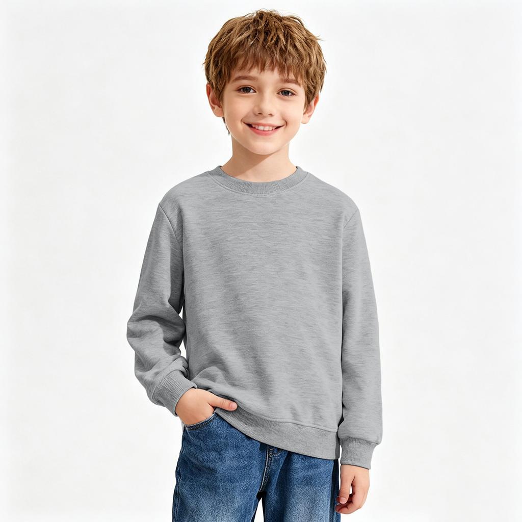 Unisex Kids Long Sleeve Color Sweatshirt Casual Comfortable Pullover for Boys and Girls
