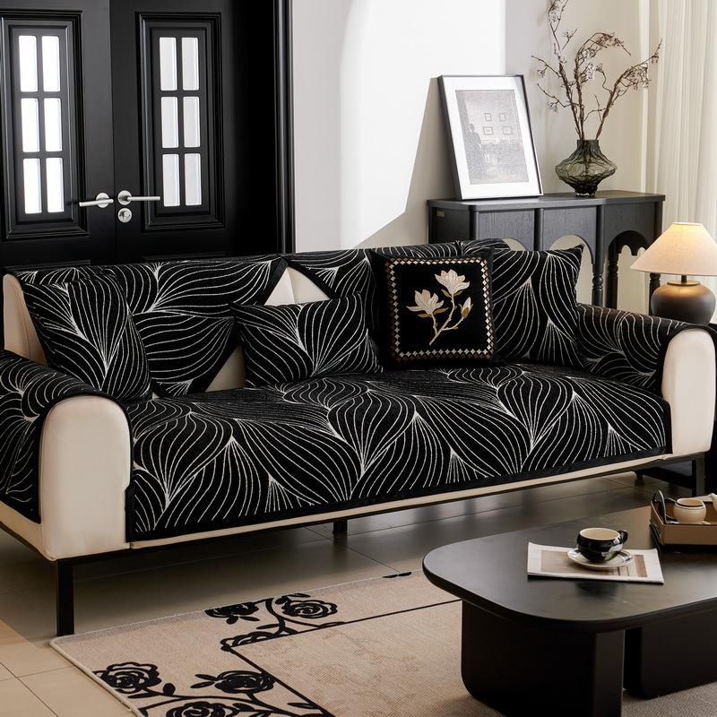 Light Luxury High-End Sofa Cushion Chenier Four-Season Universal  New Non-Slip Leather Seat Cushion Sofa Cover Cover