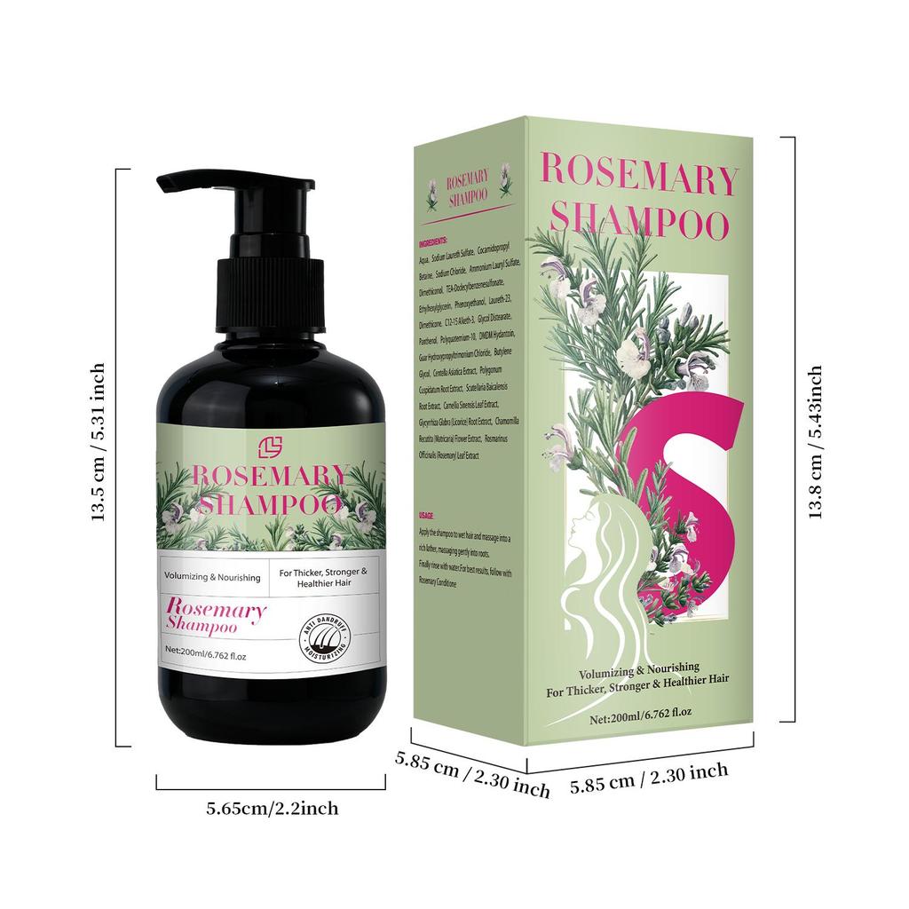 Rosemary Hair Thickening Shampoo: Thickening and Strengthening Formula for Men & Women - with Tea Tree Oil Biotin Mint - For Thinning Fine Hair