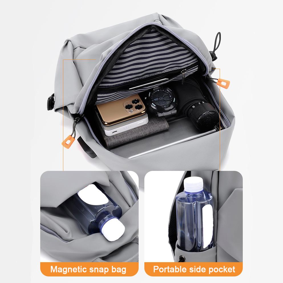 Men's Chest Bag With Usb Charging Port, Large Capacity, Simple, Versatile, Durable, Men's Crossbody Bag, Shoulder Bag